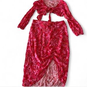 VDM Red Paisley Two-Piece Set